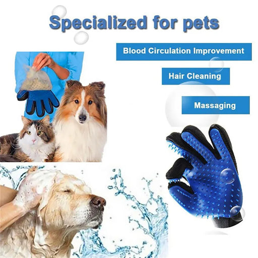 Dog Pet Grooming Glove Silicone Cats Brush Comb Deshedding Hair Gloves Dogs Bath Cleaning Supplies Animal Combs by PROSTORMER