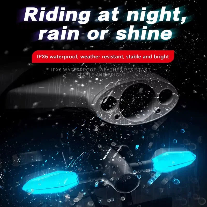 2Pcs Motorcycle LED Turn Signal Lamp With Arrow Projection Lamps 27 Lighting Modes Waterproof Colorful Ambient Turning Light