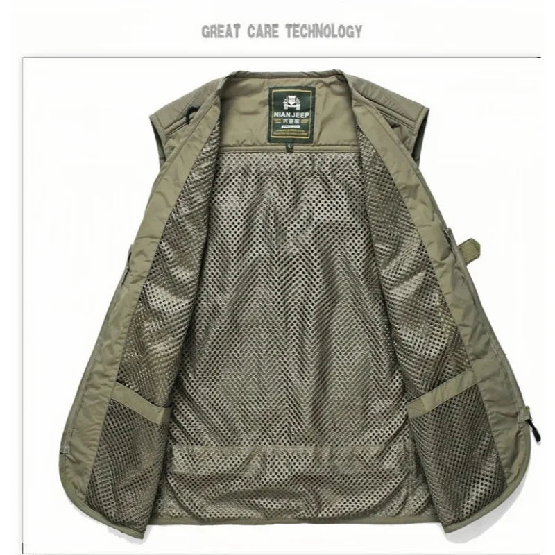 New  Custom Logo Vest Photography Workwear Vest Summer Reversible New Multi-Pocket Breathable Outdoor Vest