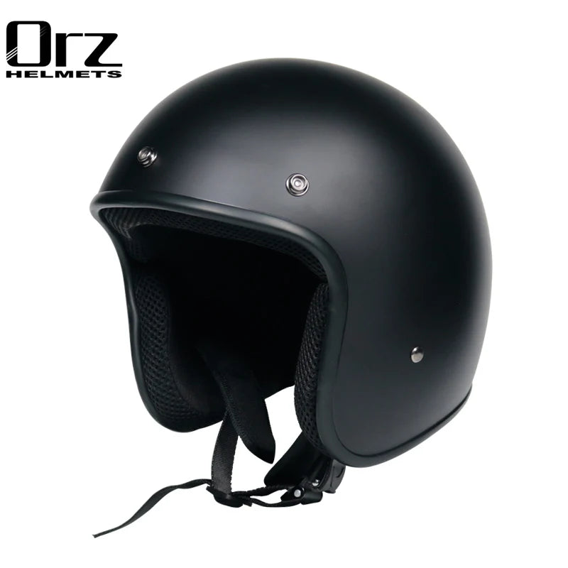 High quality PU leather retro 3/4 motorcycle helmet, suitable for scooters, cruising motorcycles, and half helmets