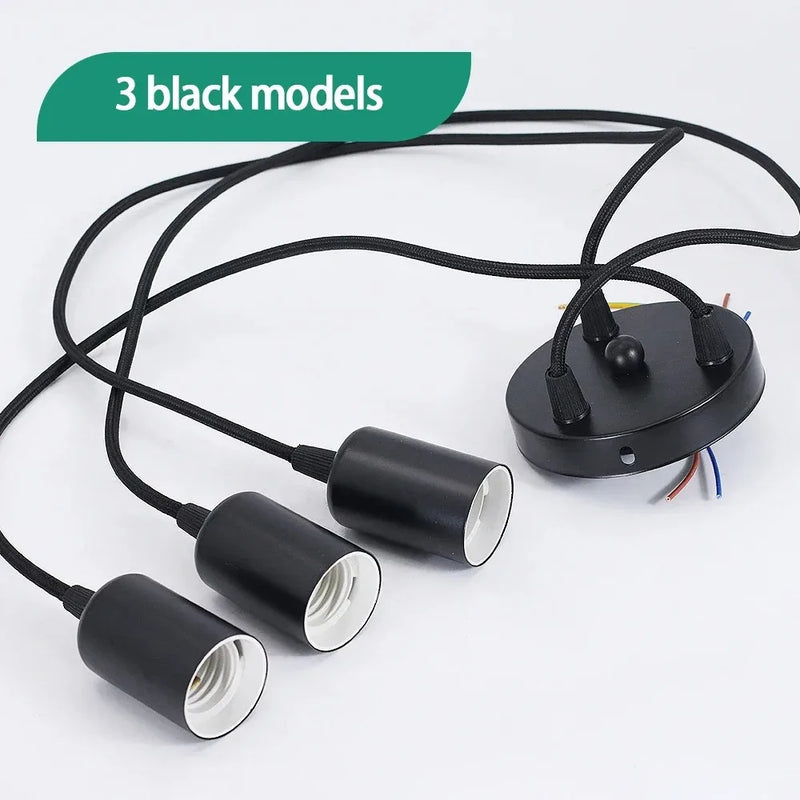 JOYON Black Chandelier Multi-Head Spider Ceiling Lamp E27 Cable Pendant for Restaurant Living Room Modern Lighting Industrial