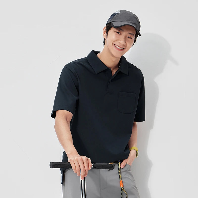 Semir Mens Polo 2026 Slightly Loose Lapel Knitted Cool Feeling Fashion Stereo Split Casual Soft