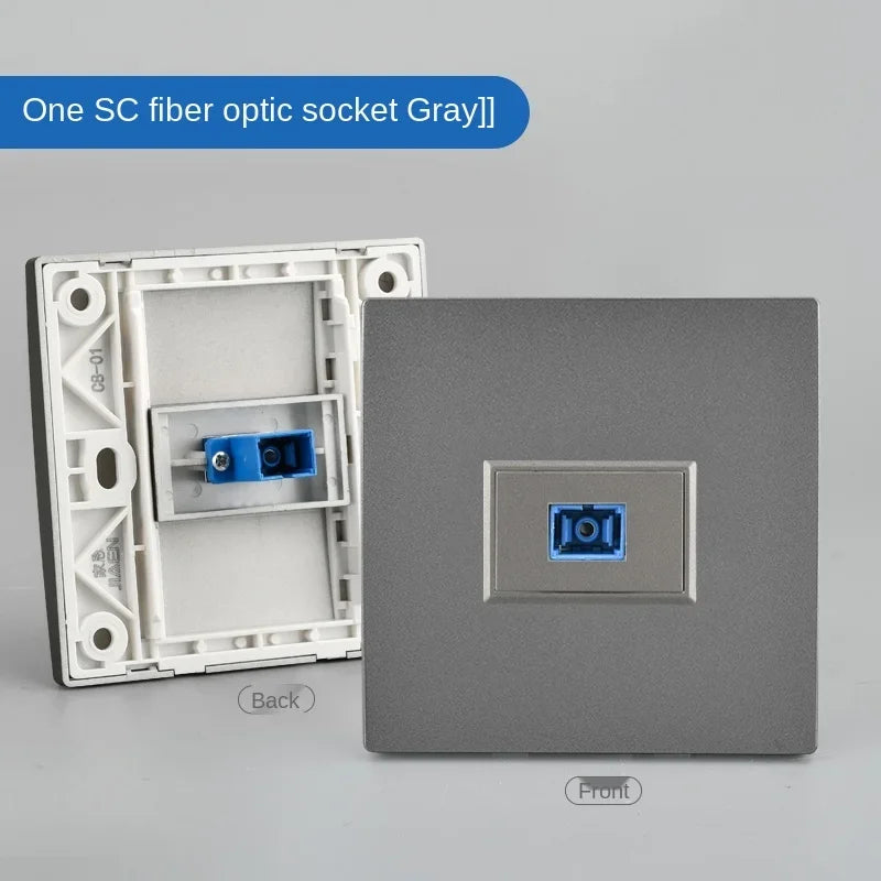 Depoguye Wall-mounted one port fiber optic information socket panel, SC fiber optic wall connector panel with fiber optic cable