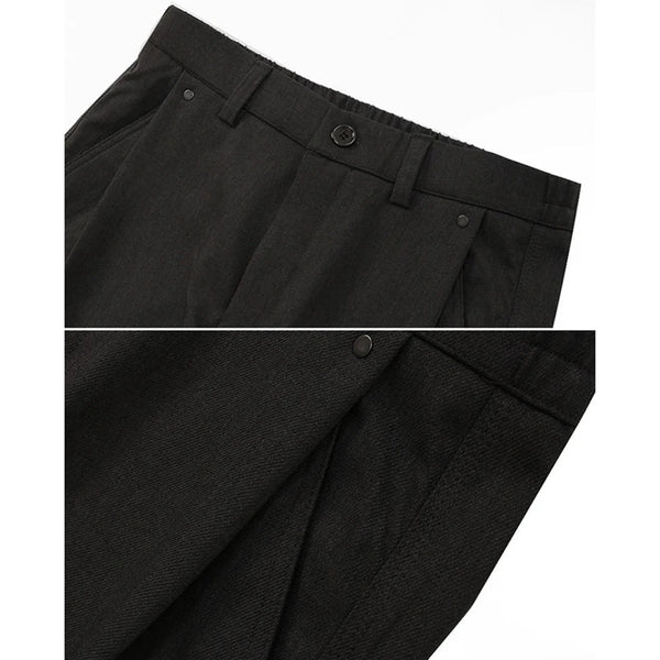 Men's Old Money Style Straight-Leg Trousers – Wrinkle-Resistant Drapey Fabric with Elastic Waist for Summer