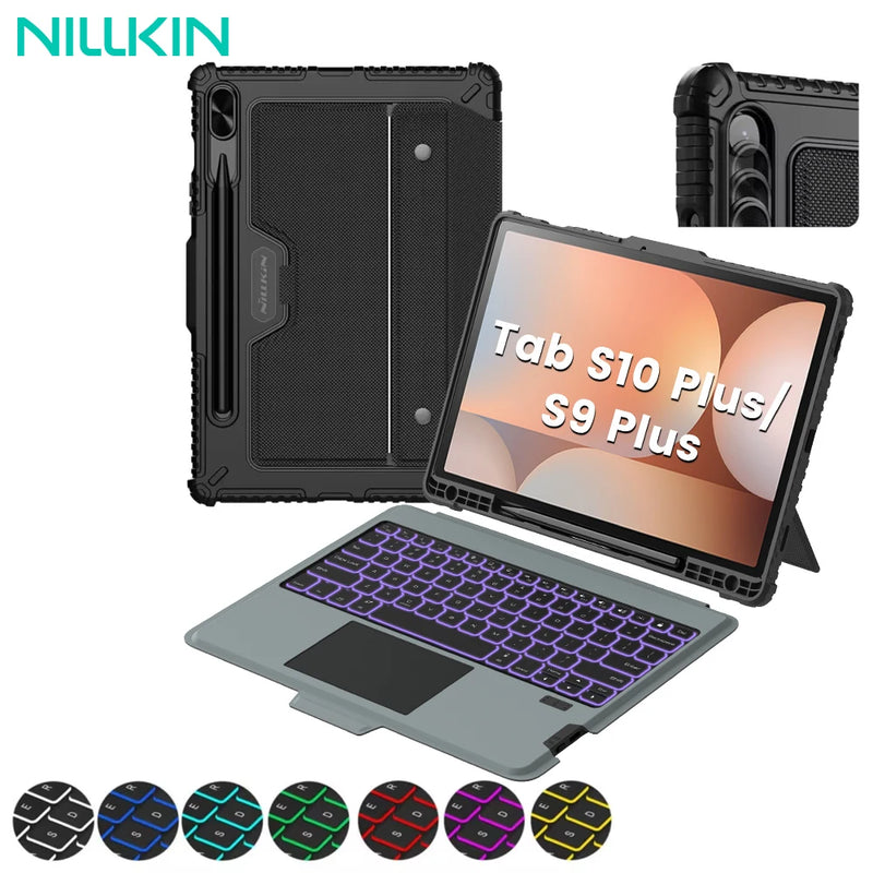 NILLKIN Magic Keyboard For Samsung Galaxy Tab S10 FE+ Case Backlight Keyboard For Samsung S10/S9 Plus Case With Len Protection