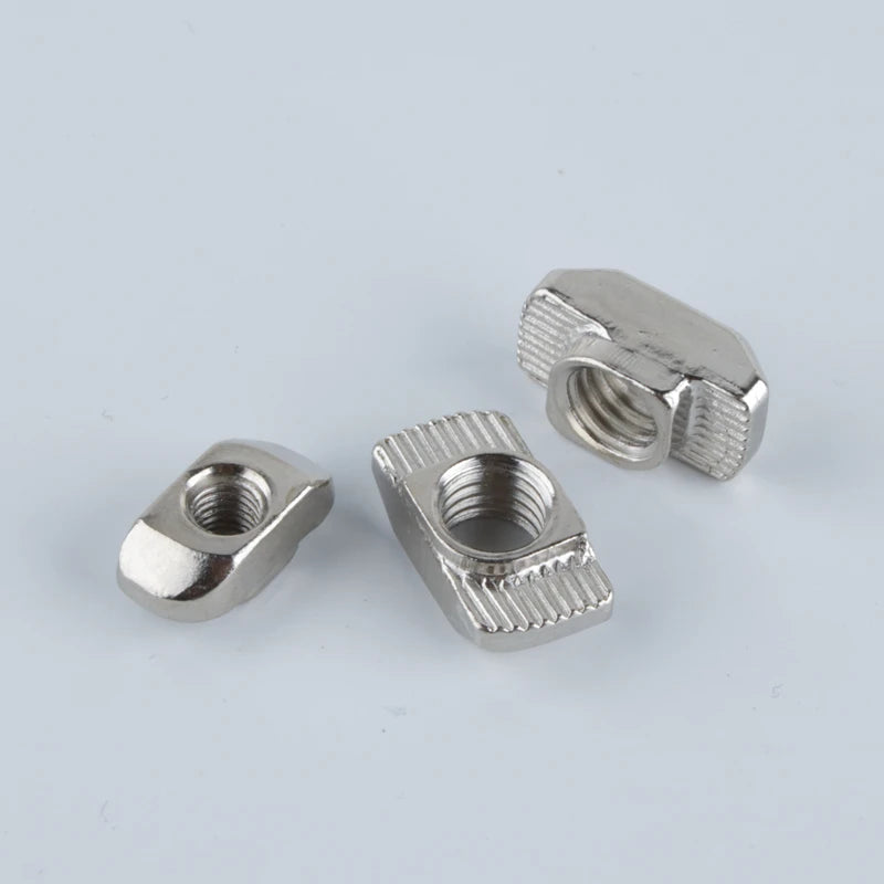 T-nuts50pcs M3 M4 M5 M6 M8 Slot T-nut Sliding T Nut Hammer Drop In Nut Fasten Connector 2020 3030 4040 Series Aluminum Extrusion