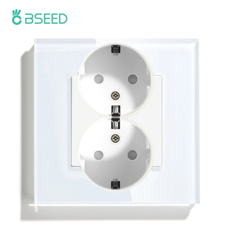 BSEED Touch Light Switches LED Backlight EU Wall Sockets Switches Glass Panel Max.Load 300W 1/2/3Gang 1Way LED Light Switches