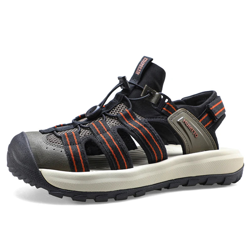 HUMTTO Outdoor Water Sneakers Quick-drying Beach Sandals 2026 Men Leather Hiking Camping Climbing Aqua Shoes Breathable for Mens