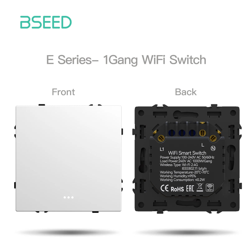 BSEED E Grand Series WIFI Click Switch Function Part Smart Button Light Switch DIY Part Smart Wifi Socket Parts Free Combination