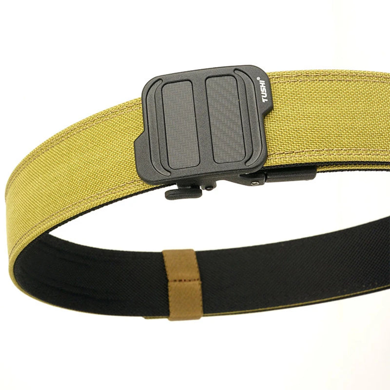 TUSHI 3.8cm Military Tactical Belt for Men Metal Automatic Buckle Thick Nylon Outdoor Hunting IPSC Gun Belt Casual Girdle Male