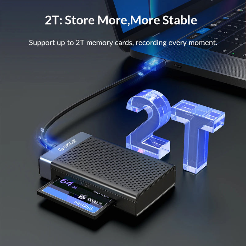 ORICO USB 3.0 USB C Card Reader 4 in 1 Memory Smart Card Reader SD TF CF MS Compact Flash Card Adapter 15cm Cable for Laptop