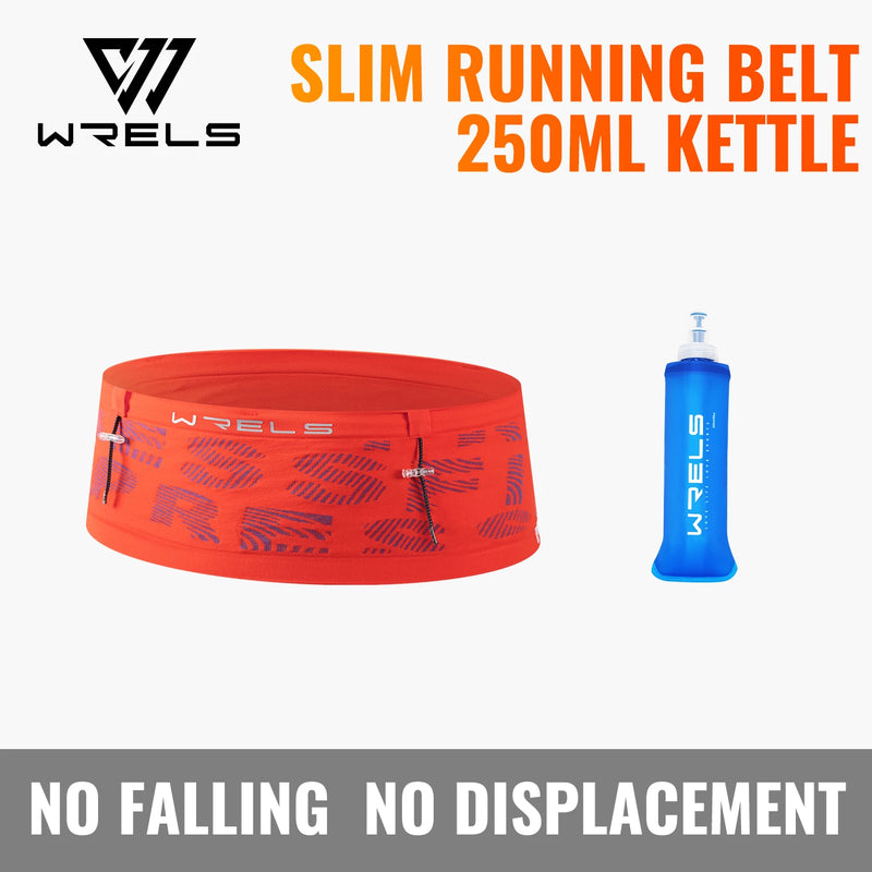 WRELS Running Waist Bag Anti-Slip Adjustable Storage Pack Breathable Elasticity Marathon Workout Men Women Sports Waist Belt