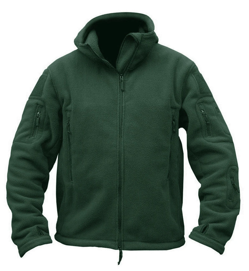 TACVASEN Winter Hooded Fleece Jackets Mens Zipper Pockets Camping Work Jacket Thermal Autumn Outerwear Outdoor Hiking Warm Coat