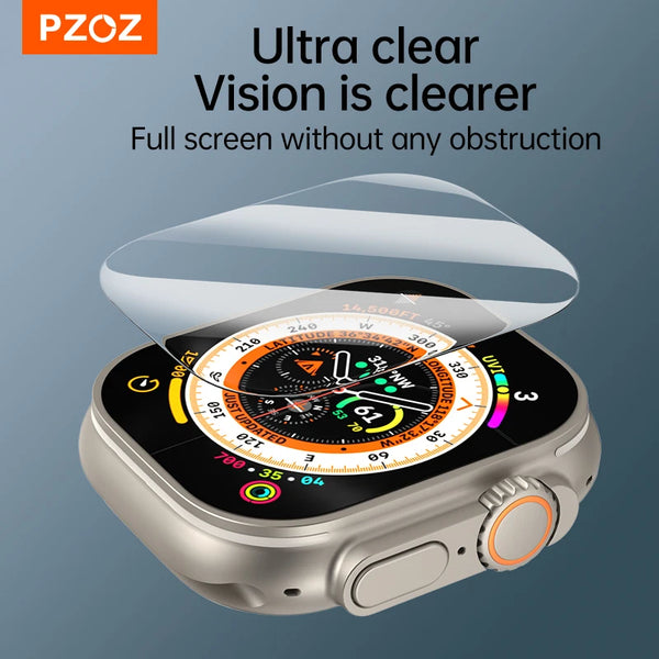 PZOZ 2ps screen protector For Apple Watch ultra 1 2 3 Tempered Glass Film For iWatch Series screen protectors film 49mm
