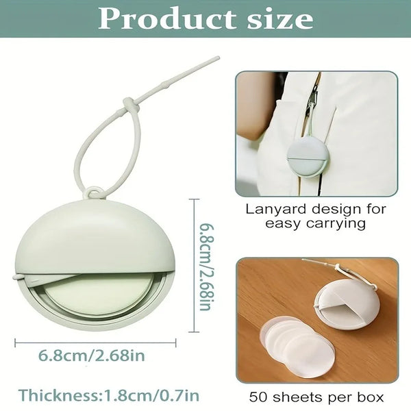 50pcs Portable Hanging Rope Soap Sheets,Disposable Fruit-Scented Low Foam Hand Suitable for Hiking,Outdoor.Soap Bar for Hand Was