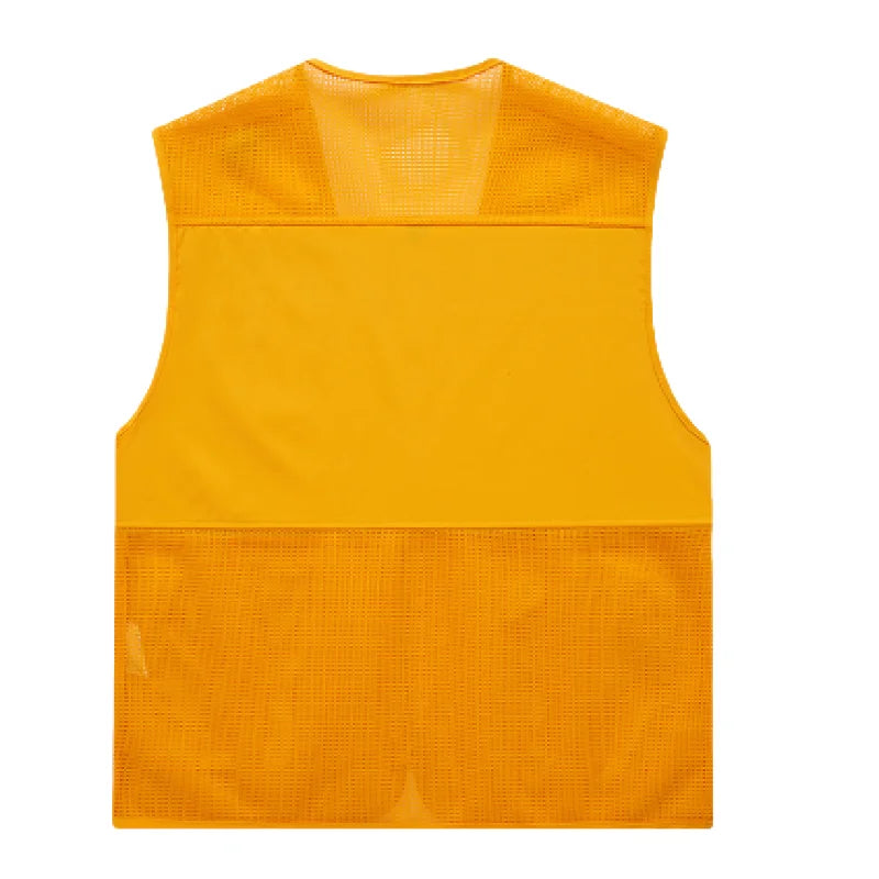 Multi-Pocket Breathable Net V-Neck Vest Work and Leisure Vest Summer Uniform Fishing Vest Custom Logo Printed Brand and Text