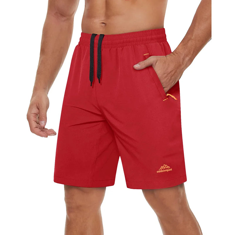 TACVASEN Quick Dry Athletic Running Shorts with Zipper Pockets Men's Summer Shorts for Gym Training Workout Hiking Casual Shorts