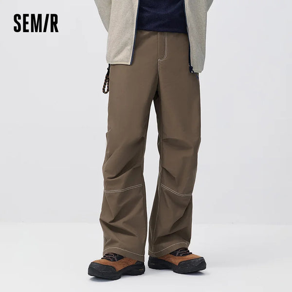 ខោបុរស Semir ដែលមិនជ្រាបទឹក ពណ៌ប្លុក រលុង សម ជើងត្រង់ ឆ្នាំ 2026 រដូវរងាថ្មី ស្លៀកប្រចាំថ្ងៃ រចនាប័ទ្មធម្មតាក្នុងទីក្រុង