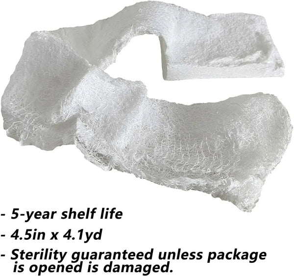 RHINO RESCUE Compressed Gauze Z-Fold Cotton Dressing High Absorbency Vacuum Packed IFAK Kit Outdoor Hiking Camping Safety Prep