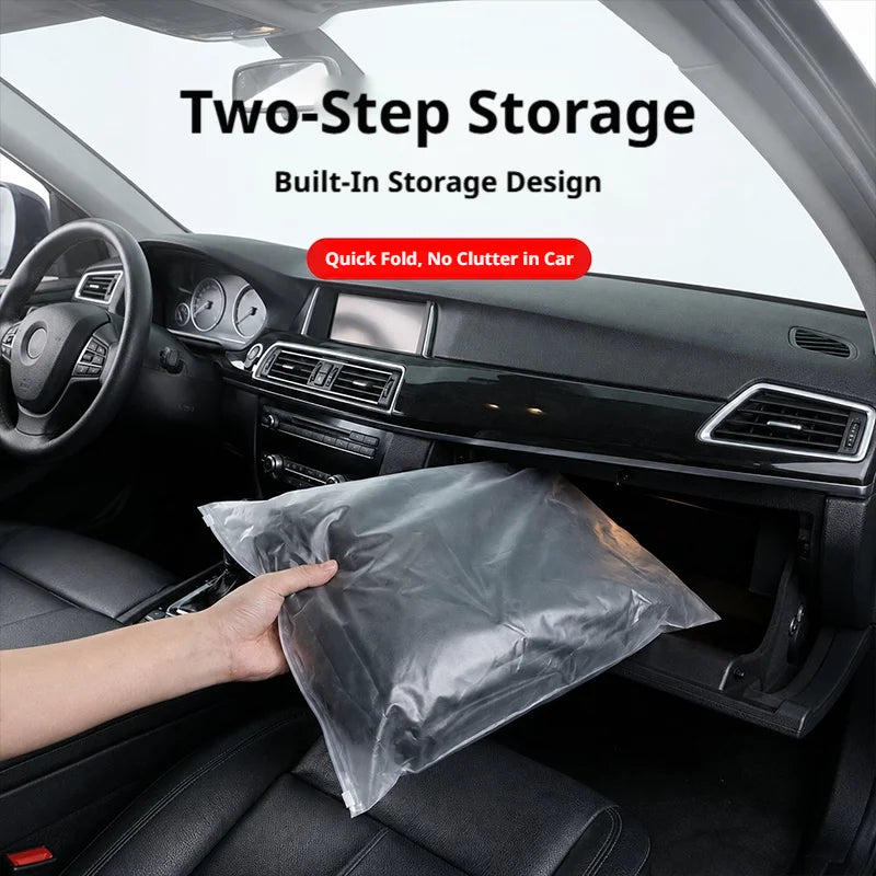SEAMETAL Extended 3‑Window Car Windshield Snow Cover Engine Hood Anti‑Frost Anti‑Ice Sunshade with 6 Fixing Straps for Sedan SUV