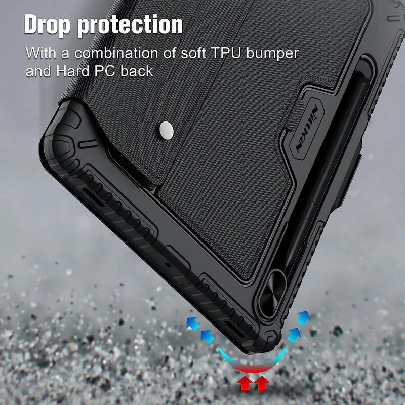 NILLKIN For Samsung Galaxy Tab S10 FE+ Case Bluetooth Magic Backlight Keyboard Case For Samsung Tab S10 FE /Tab S9+ Smart Cover