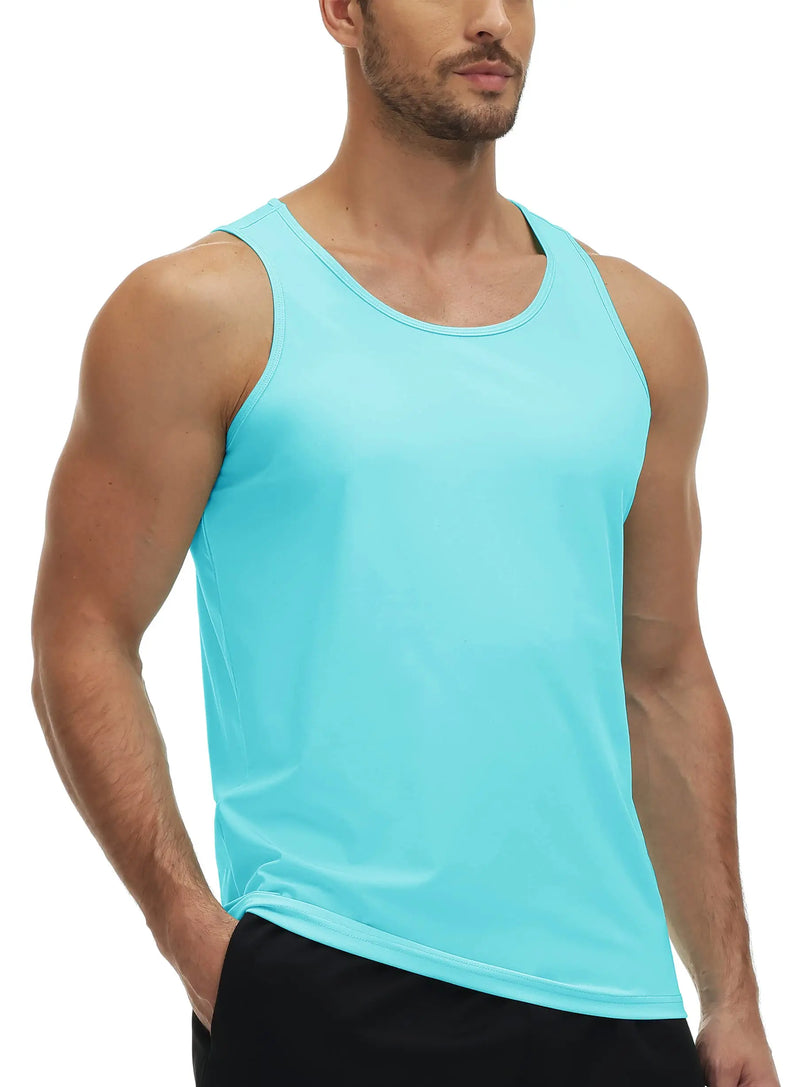 TACVASEN UPF50+ Tank Top Quick Dry Sleeveless T-shirts Mens Summer Gym Fitness Running Tee Sports Vest Swim Trainning tshirts
