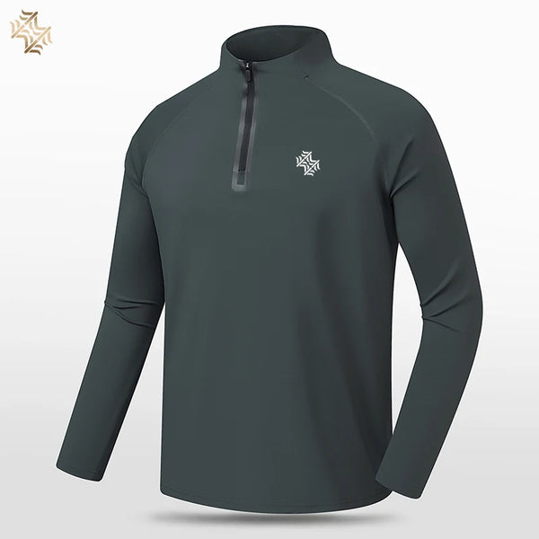 SBWL High Quality Mens Outdoor Hiking Golf Running Breathable Polo Shirt Office Casual Polo Long-Sleeved Sports Base Shirt Tops