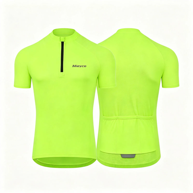 Men's Seamless Compression Cycling Jersey Short Sleeve, Breathable UV Protection Bicycle Top for MTB Road Bike BMX Off-Road Ridi