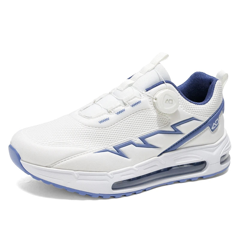 Men's Casual Sneakers Four Season Outdoor Racing Full Palm Air Cushion Running Shoes Breathable Rotary Buckle Speed Sports Shoes