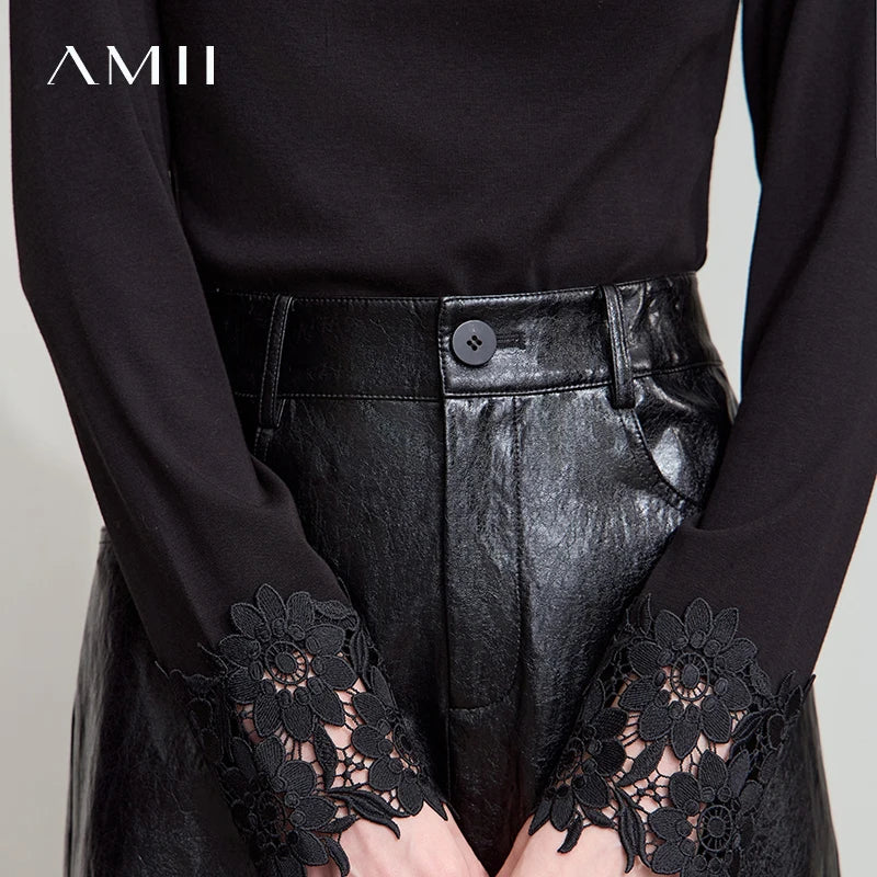 សំពត់ស្បែក PU ខ្នាតតូច AMII សម្រាប់ស្ត្រីឆ្នាំ ២០២៦ សំពត់ប្រវែងជង្គង់បែបអាមេរិកាំងបុរាណ សម្លៀកបំពាក់ស្ត្រីអាជីវកម្ម 12553014