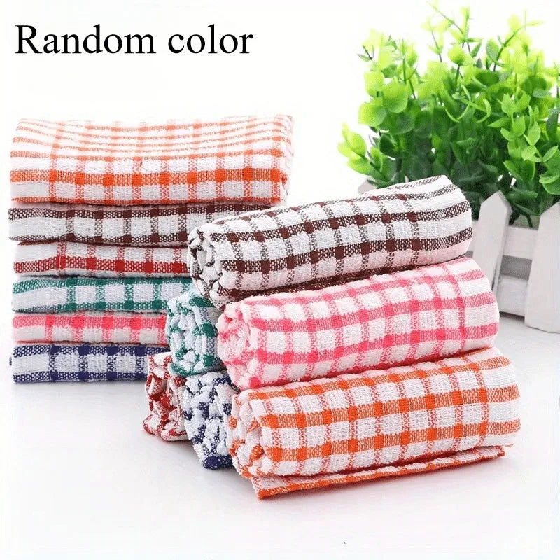 1/2pcs Cotton Checkered Car wash cloth, Assorted Colors,Durable Washcloths, Reusable Dish Rags, Multi-Purpose.car wash towel