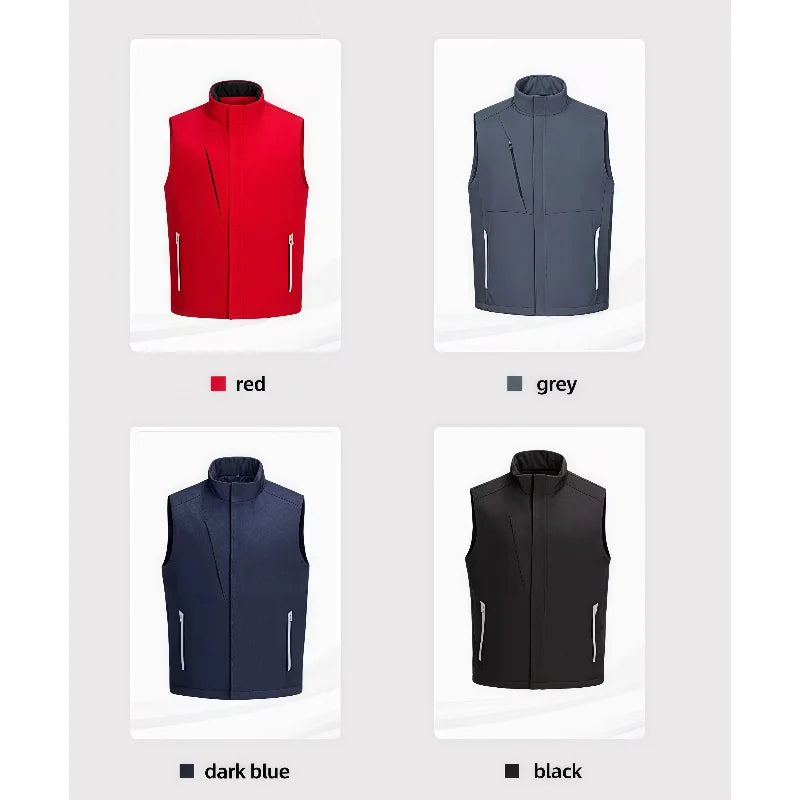 2026 Men's  Casual  multi-pocket Jacket solid color Winter warm photography Outerwear custom company logo team vest
