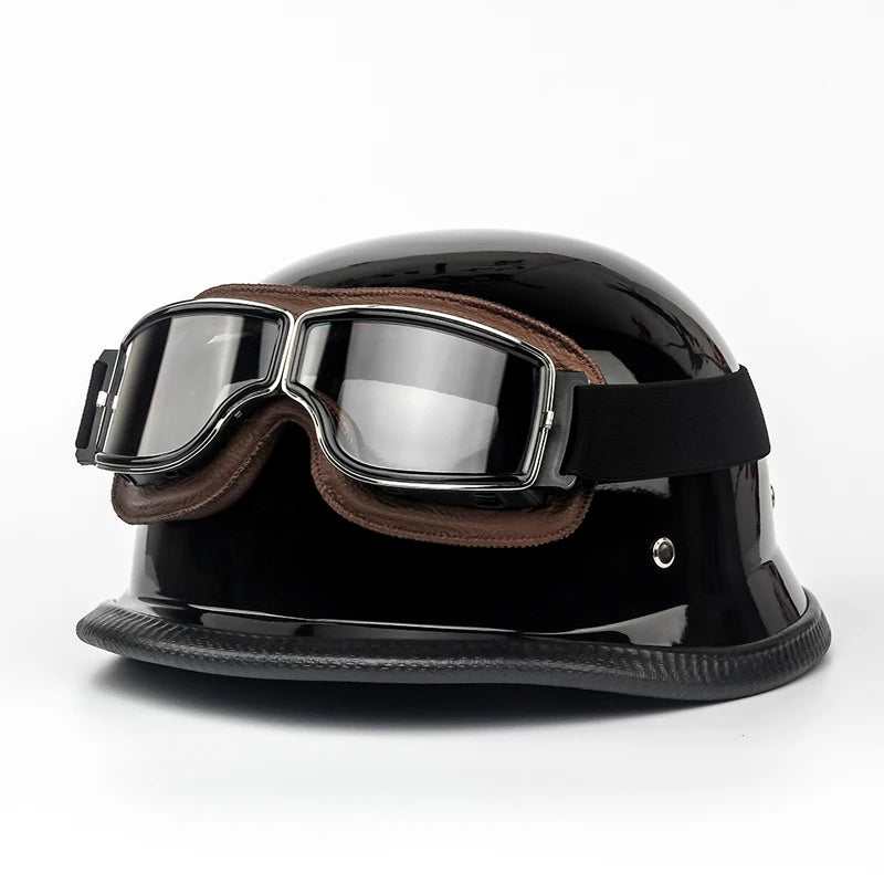 ABS material motorcycle helmet casco moto retro World War II German military helmet with goggles capacete