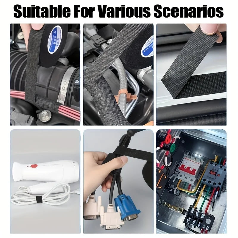 2 Rolls High Temp vehicle Wiring Harness Tape, Flame Retardant Insulation Tape for Engine Exhaust Circuit Repair. motorcycle