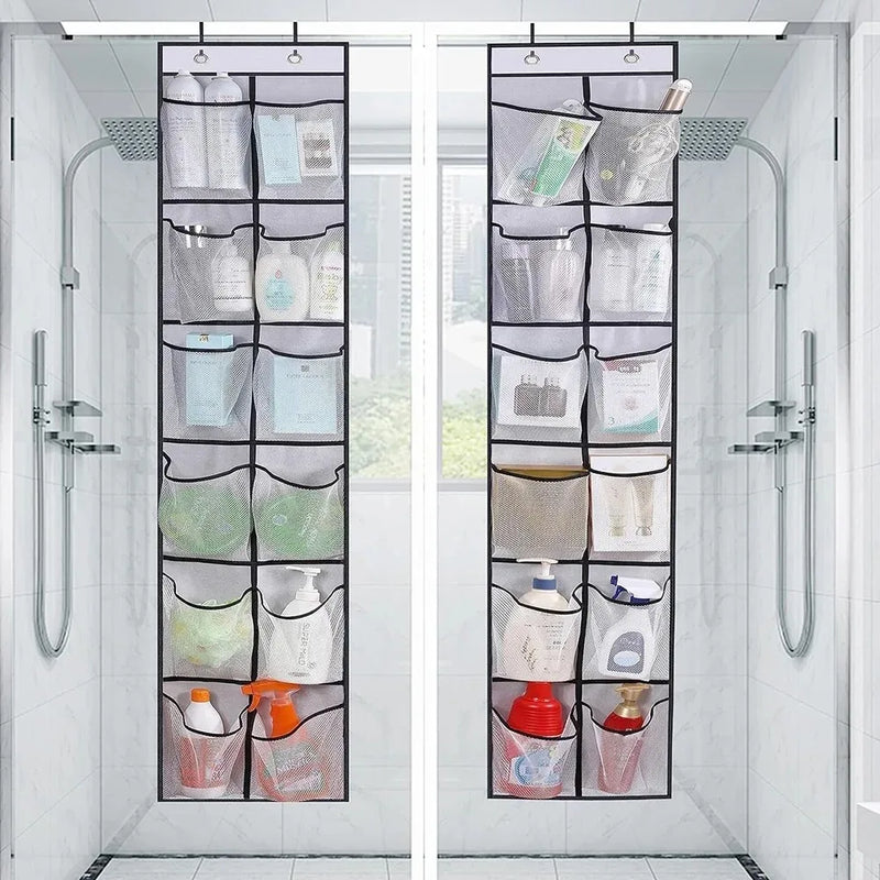12 Pocket Shoe Cabinet with Large Mesh Pockets on the Door, and a Storage Bag with Hanging Pockets Behind the Door for Shoe St