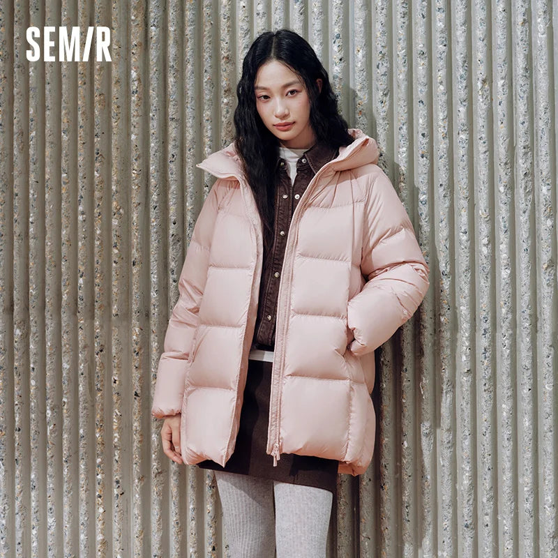 អាវក្រៅ Semir សម្រាប់នារី ការពារទឹក ការពារខ្យល់ កម្ដៅ ប្រឆាំងឋិតិវន្ត ៩០ ភាគរយ អាវក្រៅឆ្នាំ ២០២៦ សម្រាប់ពាក់ប្រចាំថ្ងៃរដូវរងាថ្មី