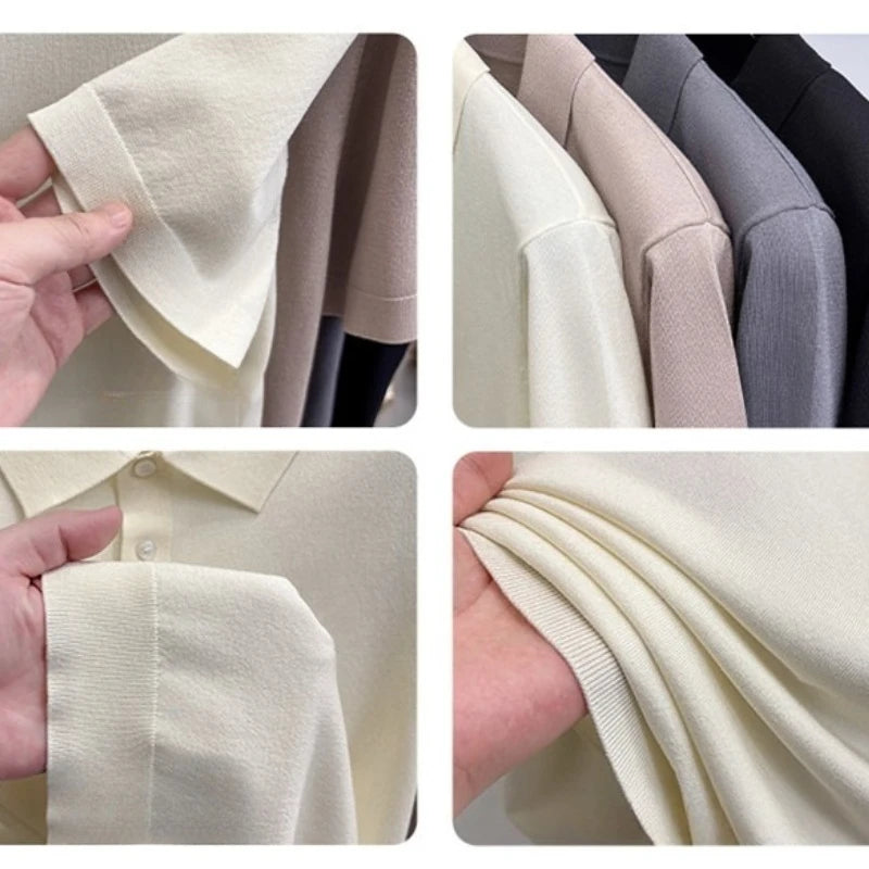 Men's Summer Short Sleeve Polo Shirt | Lightweight Breathable Ribbed Knit | Casual Slim Fit Multi-Color Tops