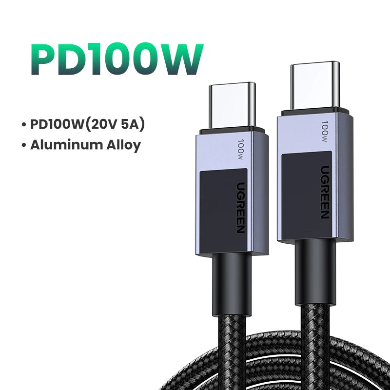 UGREEN USB C to USB Type C 100W Fast Charging For MacBook iPhone 17 16 15 iPad Samsung S25 Xiaomi PD Fast Charging 100W 5A USB C