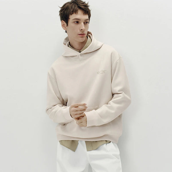 អាវយឺតបុរស Semir ធ្វើពីក្រណាត់ Suede មានអារម្មណ៍បោះពុម្ពប៉ាក់មានមួក អាវយឺតបែបបុរាណ ទន់ ធម្មតា រចនាប័ទ្មរដូវស្លឹកឈើជ្រុះ ឆ្នាំ២០២៦
