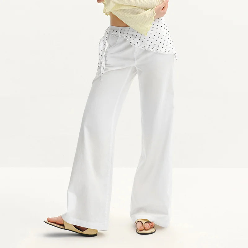 Semir Women Pants Polka 2026 Dot Loose Fit Flared Urban Casual Everyday Style Soft Comfortable Daily Wear Trendy Versatile