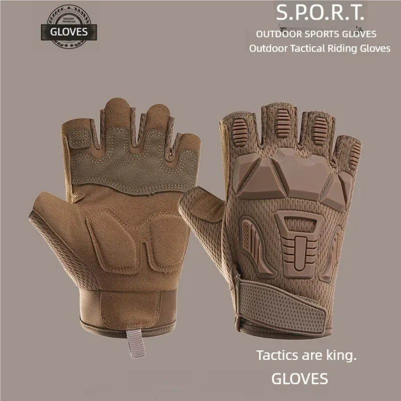 Motorcycle riding gloves men's tactical gloves half finger outdoor non-slip protective sports training military Cycling gloves