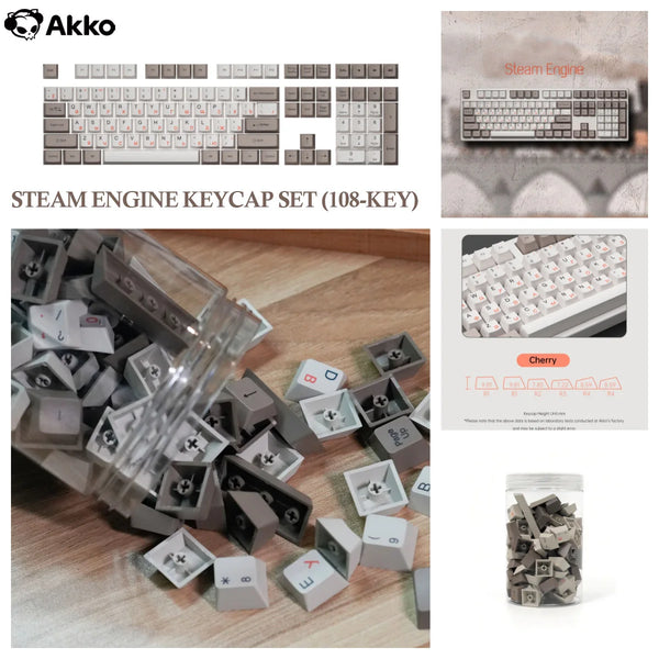 Akko Russian Keycap Set ASA/OEM/Cherry Profile 61 68 84 88 108 Keys Canned PBT Double Shot Mechanical Keyboard Cyrillic Keycaps