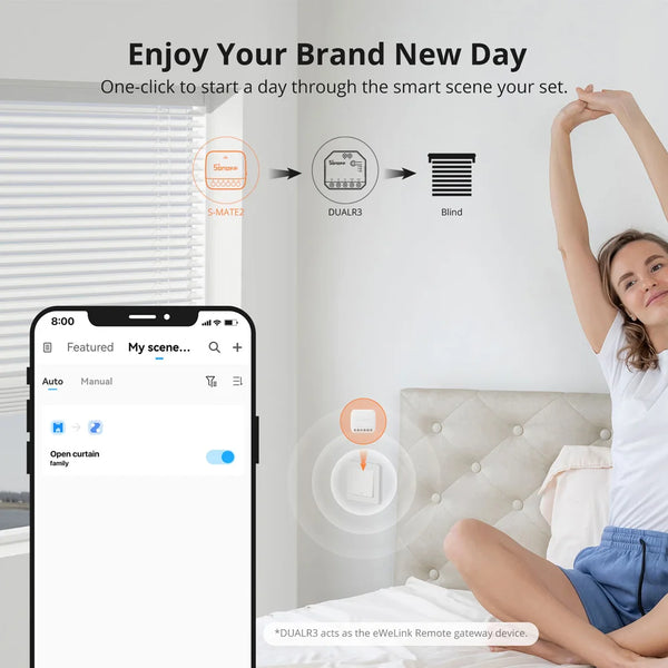 SONOFF S-MATE2 Extreme Switch Mate កុងតាក់មេកានិចបញ្ជាក្នុងស្រុក គាំទ្រកុងតាក់បញ្ជាពីចម្ងាយ eWeLink ទ្វេផ្លូវ ទំហំតូច តាមរយៈ MINIR4