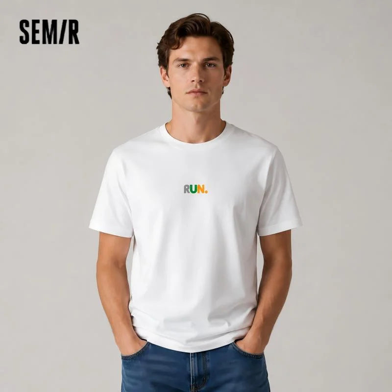 Semir Mens Tshirt 2026 Color Block Multi Printed Knitted Quick Dry UV Protection Couple Style