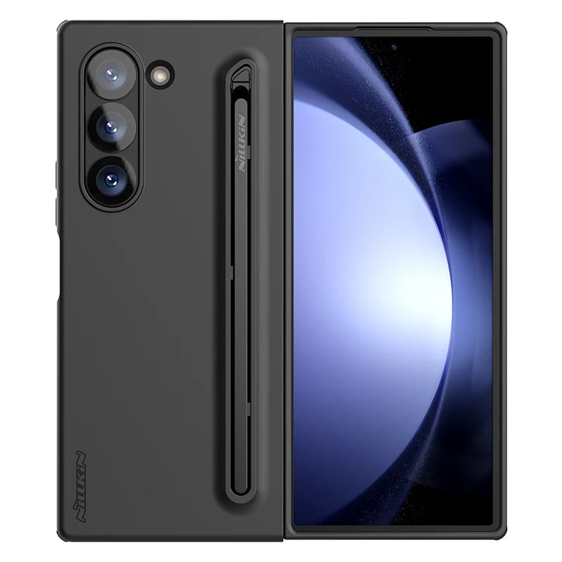 Nillkin For Samsung Galaxy Z Fold 6 5G Folding Case With S-Pen Stylus Liquid Silicone Cover Anti Fingerprints For Z Fold 6 Cases