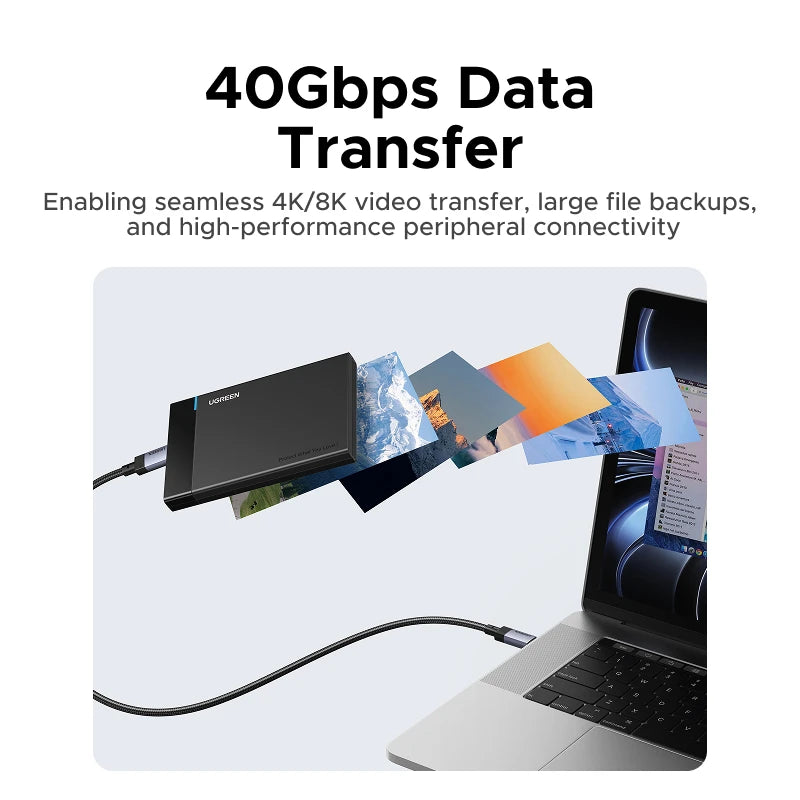 UGREEN USB4 USB C to USB C Cable 40Gbps 8K 240W PD3.1 Fast Charging Type C Data Video Cable for MacBook iPhone iPad Monitor Dock
