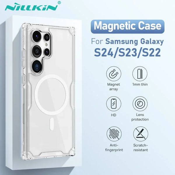 For Samsung Galaxy S25 Ultra Magsafe Case Nillkin Nature Pro Magnetic Case Lens Protection Cover For Samsung S25/S24 Plus Ultra