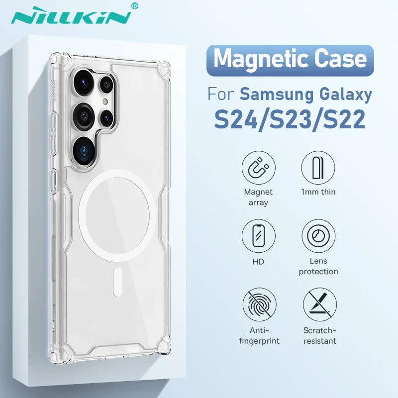 For Samsung Galaxy S25 Ultra Magsafe Case Nillkin Nature Pro Magnetic Case Lens Protection Cover For Samsung S25/S24 Plus Ultra