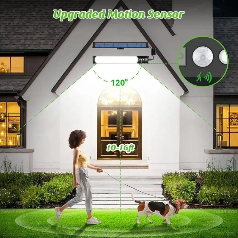 1-2Pcs LED Solar Powered Light Motion Sensor Wall Lamp Outdoor IP65 Waterproof Rechargeable for Yard Fence Shed Balcony Lighting