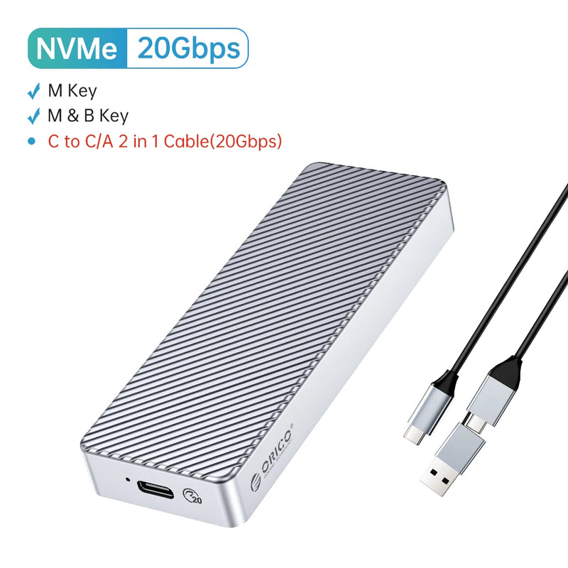 ORICO 40Gbps M.2 NVMe SSD Enclosure USB4 PCIe3.0x4 USB C Aluminum External Adapter Compatible with Thunderbolt 3 4 Tool Free